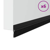 Spazzole per porte autoadesive 6 pcs Nero 100 cm