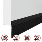 Spazzole per porte autoadesive 6 pcs Nero 100 cm