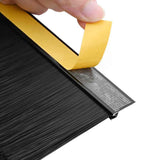 Spazzole per porte autoadesive 6 pcs Nero 100 cm