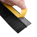 Spazzole per porte autoadesive 12 pcs Nero 100 cm