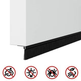 Spazzole per porte autoadesive 2 pcs Nero 100 cm