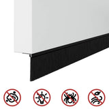 Spazzole per porte autoadesive 6 pcs Nero 100 cm