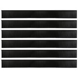 Spazzole per porte autoadesive 6 pcs Nero 100 cm