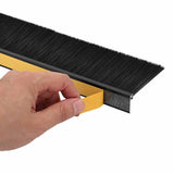 Spazzole per porte autoadesive 12 pcs Nero 100 cm