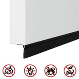 Spazzole per porte autoadesive 12 pcs Nero 100 cm