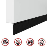 Spazzole per porte autoadesive 12 pcs Nero 100 cm