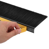 Spazzole per porte autoadesive 12 pcs Nero 100 cm