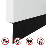 Spazzole per porte autoadesive 12 pcs Nero 100 cm