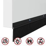 Spazzole per porte a vite 2 pcs Nero 100 cm Lega di alluminio