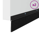 Spazzole per porte a vite 2 pcs Nero 100 cm Lega di alluminio