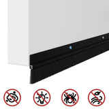 Spazzole per porte a vite 6 pcs Nero 100 cm Lega di alluminio
