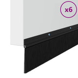 Spazzole per porte a vite 6 pcs Nero 100 cm Lega di alluminio