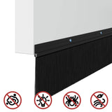 Spazzole per porte a vite 6 pcs Nero 100 cm Lega di alluminio
