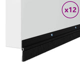 Spazzole per porte a vite 12 pcs Nero 100 cm Lega di alluminio