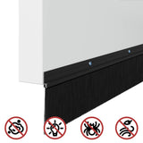 Spazzole per porte a vite 12 pcs Nero 100 cm Lega di alluminio