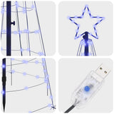 Albero di Natale LED con picchetti per il terreno Blu 250 cm