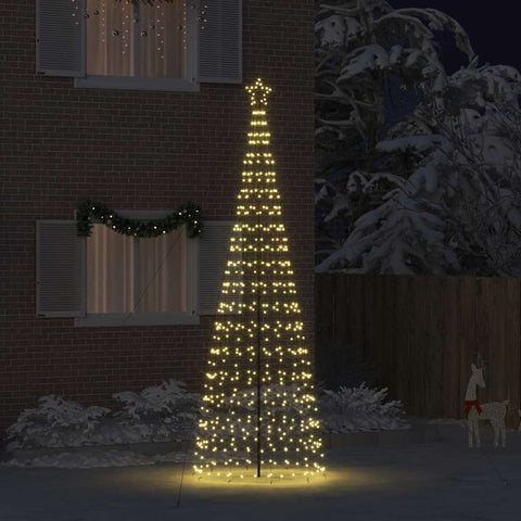 Albero di Natale LED con picchetti per il terreno Oro 400 cm