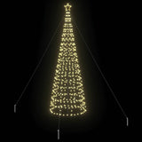 Albero di Natale LED con picchetti per il terreno Oro 400 cm