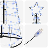 Albero di Natale LED con 390 LED con supporto Blu 250 cm Ferro