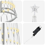 Albero di Natale LED Bianco caldo 51 x 51 x 190 cm Metallo