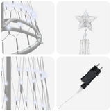 Albero di Natale LED Bianco freddo 51 x 51 x 190 cm Metallo