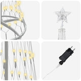 Albero di Natale LED Bianco caldo 70 x 70 x 250 cm Metallo