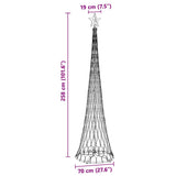 Albero di Natale LED Bianco caldo 70 x 70 x 250 cm Metallo