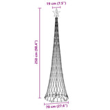 Albero di Natale LED Bianco caldo 70 x 70 x 250 cm Metallo