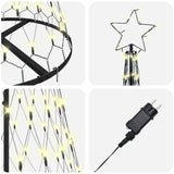 Albero di Natale LED Bianco caldo 71 x 71 x 184.5 cm Metallo