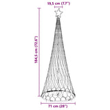 Albero di Natale LED Bianco caldo 71 x 71 x 184.5 cm Metallo