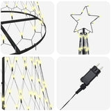 Albero di Natale LED Bianco caldo 100 x 100 x 250 cm Metallo