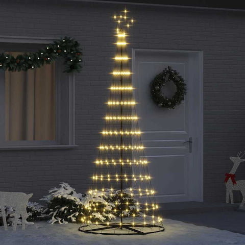 Albero di Natale LED Bianco caldo 100 x 100 x 250 cm Metallo