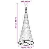 Albero di Natale LED Multicolore 100 x 100 x 250 cm Metallo