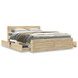 Struttura del letto 2 pcs Sonoma 137 x 188 cm Legno truciolato
