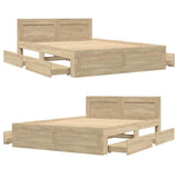 Struttura del letto 2 pcs Sonoma 137 x 188 cm Legno truciolato