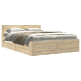 Struttura del letto 2 pcs Sonoma 137 x 188 cm Legno truciolato