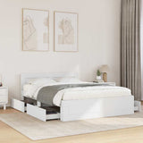 Struttura del letto 2 pcs Bianco 137 x 188 cm Legno truciolato