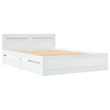 Struttura del letto 2 pcs Bianco 137 x 188 cm Legno truciolato