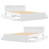 Struttura del letto 2 pcs Bianco 137 x 188 cm Legno truciolato
