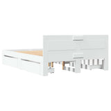 Struttura del letto 2 pcs Bianco 137 x 188 cm Legno truciolato