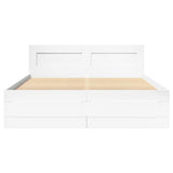 Struttura del letto 2 pcs Bianco 137 x 188 cm Legno truciolato
