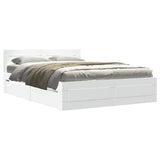 Struttura del letto 2 pcs Bianco 137 x 188 cm Legno truciolato