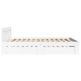 Struttura del letto 2 pcs Bianco 137 x 188 cm Legno truciolato