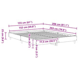 Struttura del letto 2 pcs Bianco 152 x 203 cm Legno truciolato