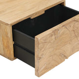 Comodino a muro fatto a mano Marrone Teak 40 x 30 x 20 cm