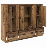 Credenza con cassetto 3 pcs Legno vecchio Legno truciolato