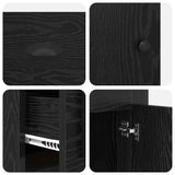 Scrivania con armadietto Rovere Nero 154,5 x 50 x 75 cm