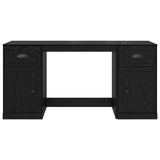 Scrivania con armadietto Rovere Nero 154,5 x 50 x 75 cm