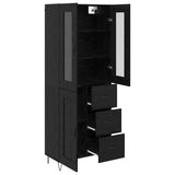 Credenza Rovere Nero 69,5 x 34 x 90 cm Legno truciolato