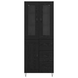 Credenza Rovere Nero 69,5 x 34 x 90 cm Legno truciolato